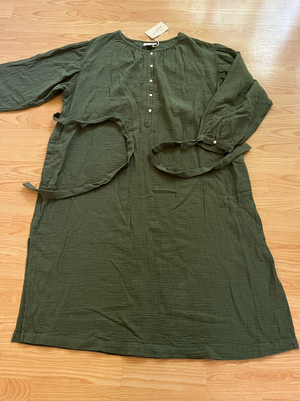 NWT UNIVERSAL THREAD GREEN COTTON GAUZE DRESS SHIFT TUNIC 1X